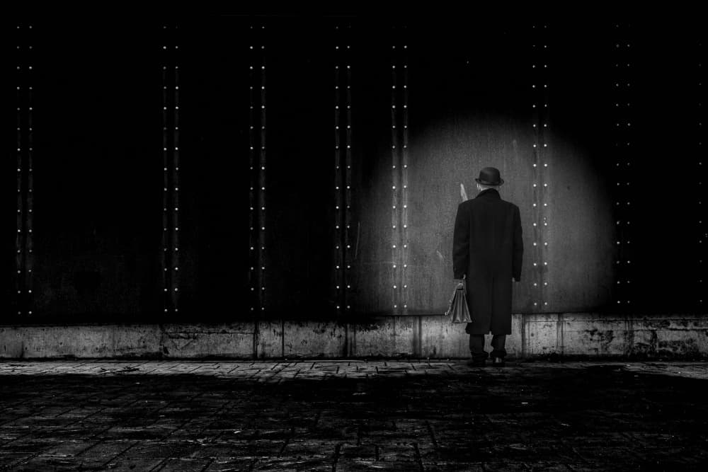 Solitary Man in Shadows by Ramiz Sahin — canvas wall art