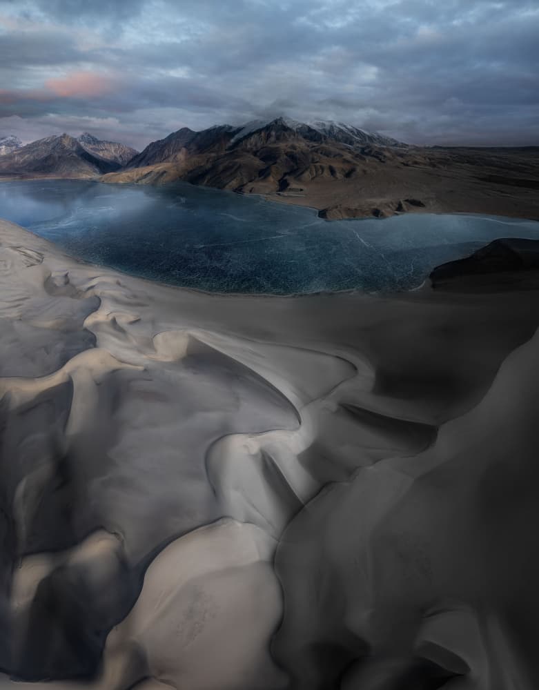 Frozen Lake Sandy Patterns by YANGYING — canvas wall art