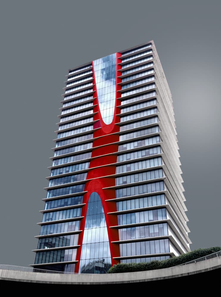 Striking City Building by Karin Kilb — canvas wall art