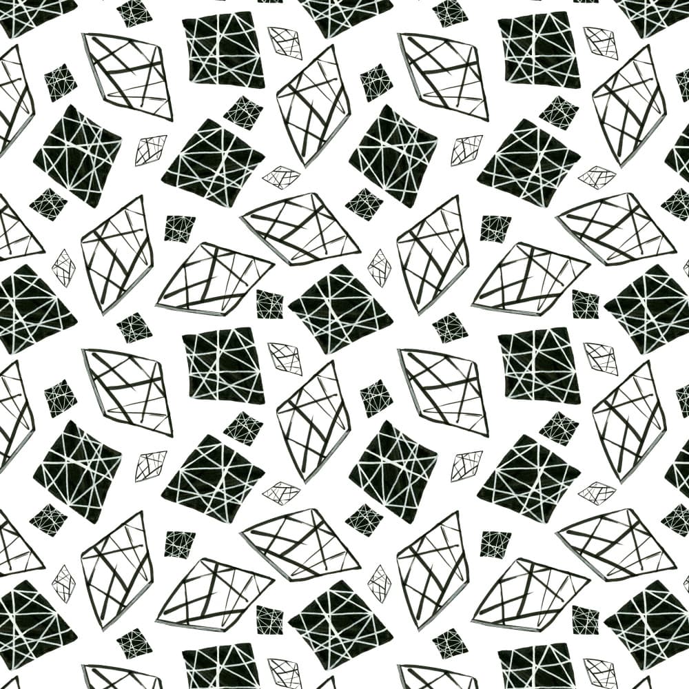 Diamonds Forever Black White by Michele Channell — canvas wall art