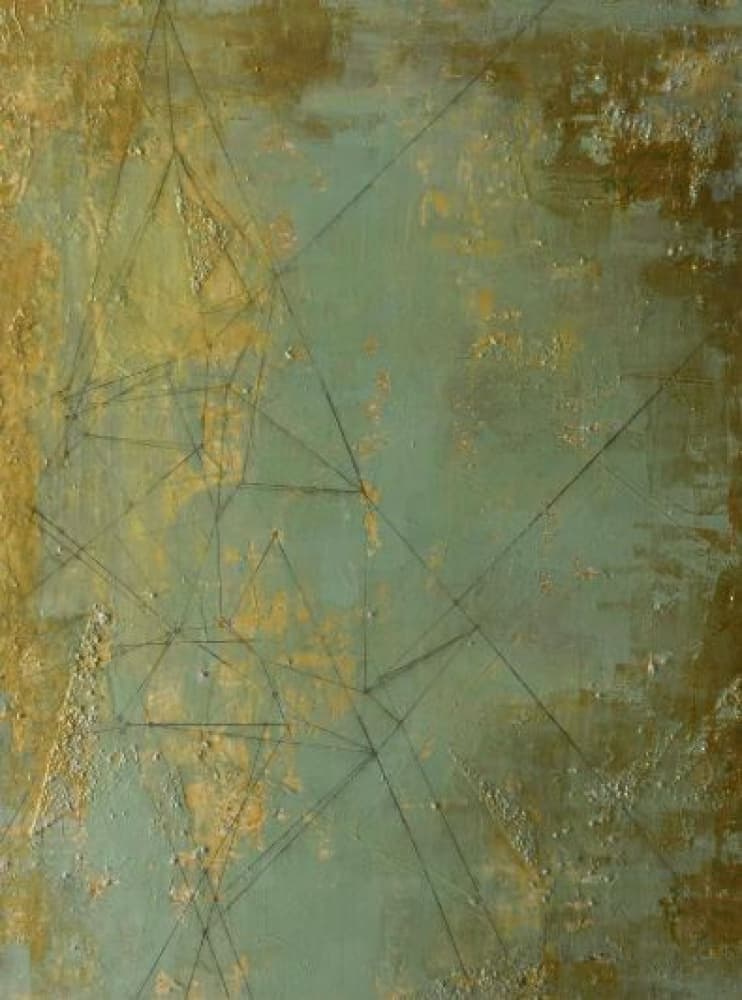 Textured Geometric Gold Lines by Deb Chaney — canvas wall art