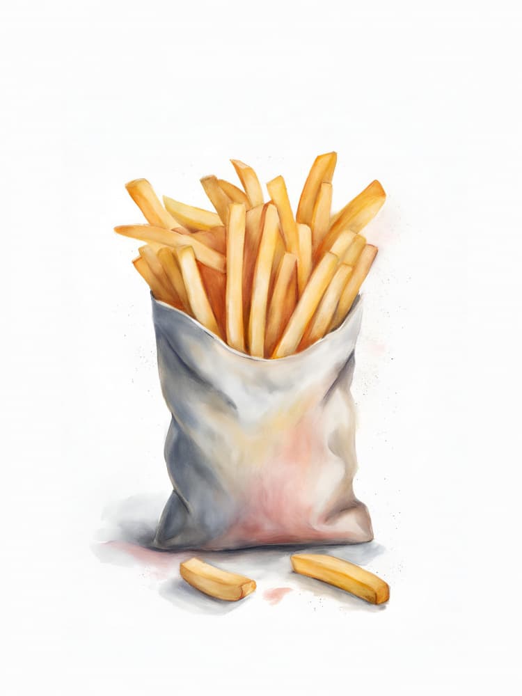 Golden French Fries by Ohkimiko — canvas wall art