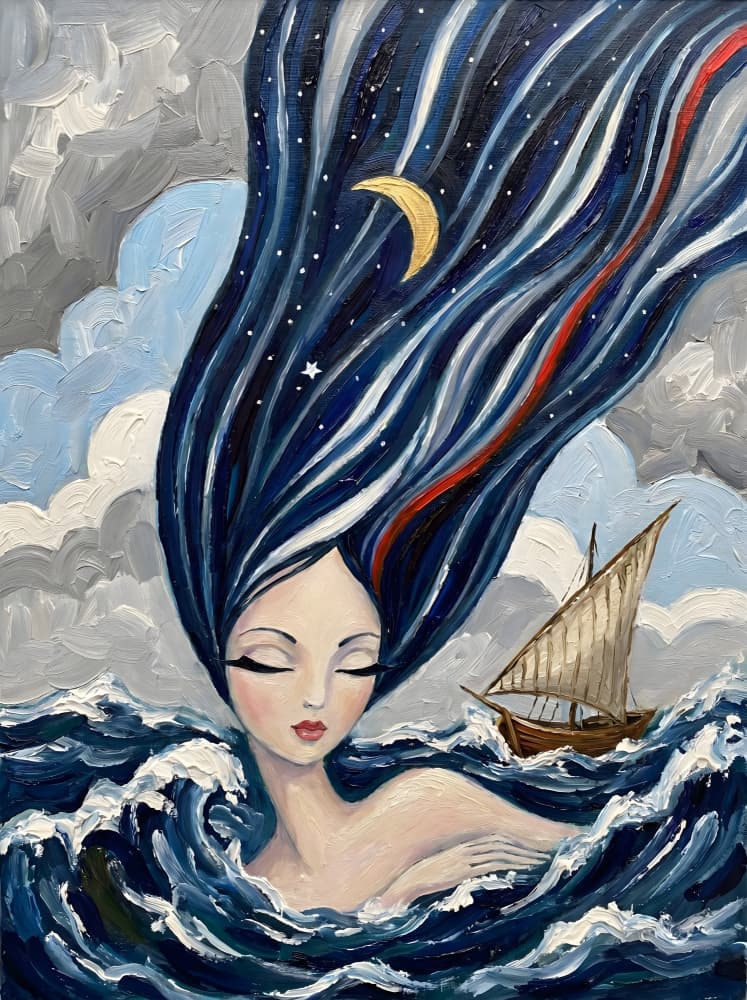 Celestial Sea Maiden by HUGO — canvas wall art