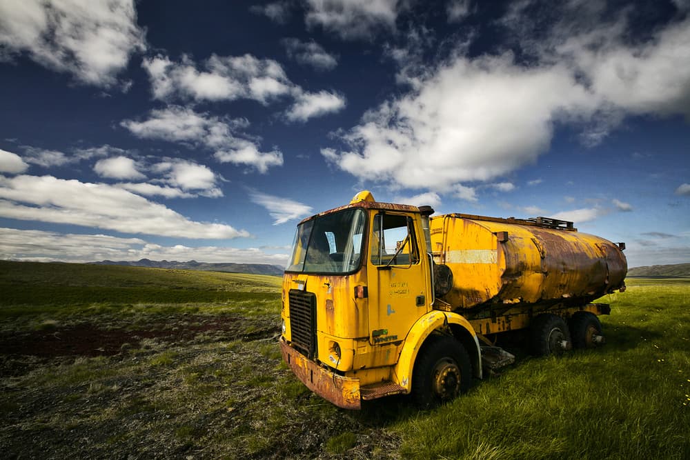 Abandoned Yellow Tanker by Bragi Ingibergsson - BRIN — canvas wall art