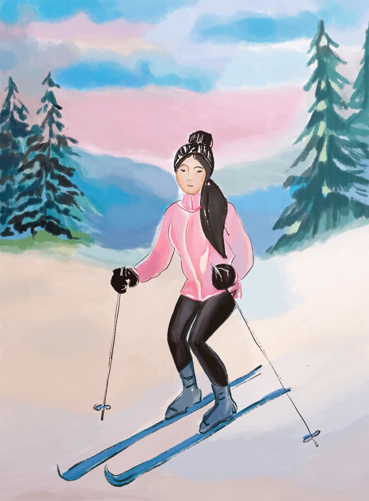 Winter Mountain Skier by Beate Tubach — canvas wall art