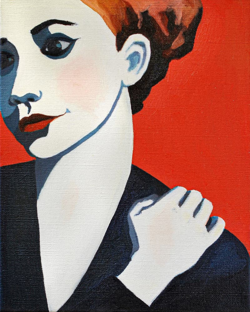 Elegant Pop Portrait by Caroline Roberts — canvas wall art