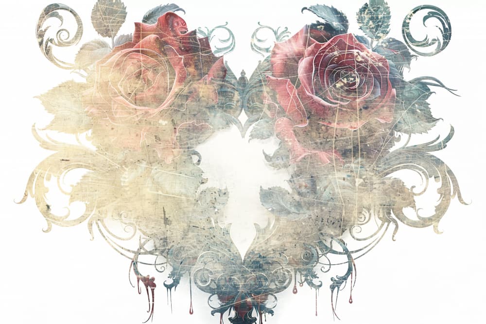 Distressed Rose Heart by Rafal Kulik — canvas wall art