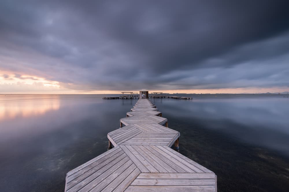 Zig Zag Pier At Dawn by Jose Antonio Triviño Sanchez — canvas wall art