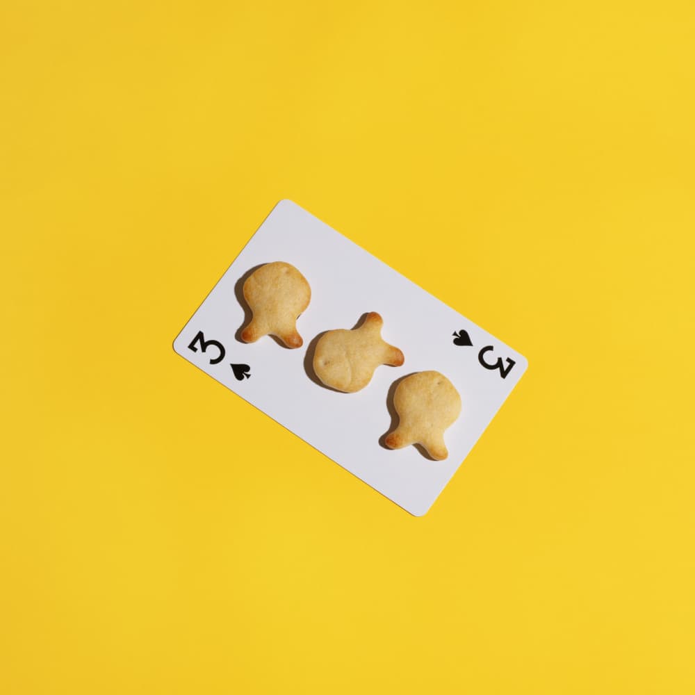 Fish Crackers Card by Julia Ramiro — canvas wall art