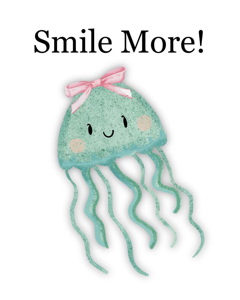 Jellyfish Smile More by Saba Rauf — canvas wall art