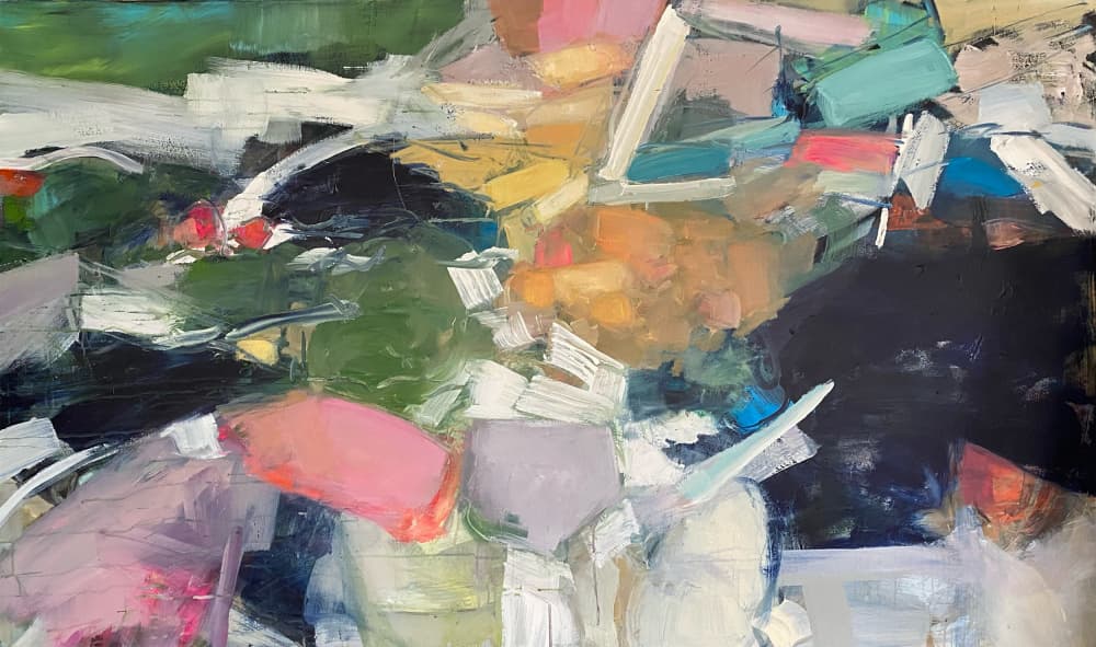 Colorful Abstract Energy by Julia Purinton — canvas wall art