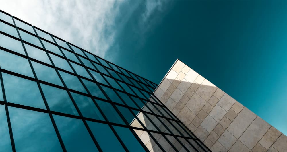 Modern Glass Architecture by Markus Auerbach — canvas wall art
