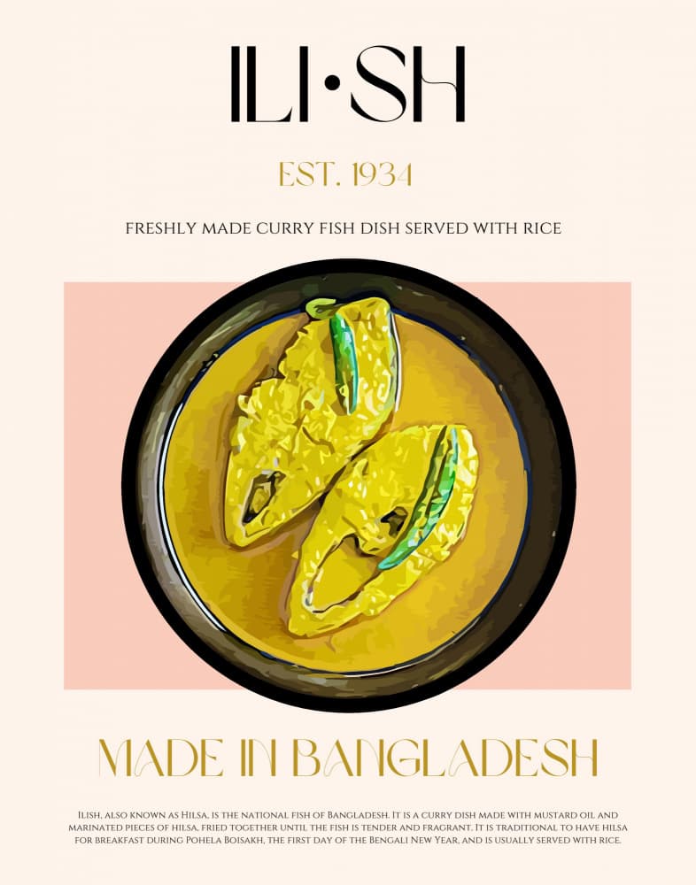 Traditional Hilsa Fish Curry by Nazma Khokhar — canvas wall art