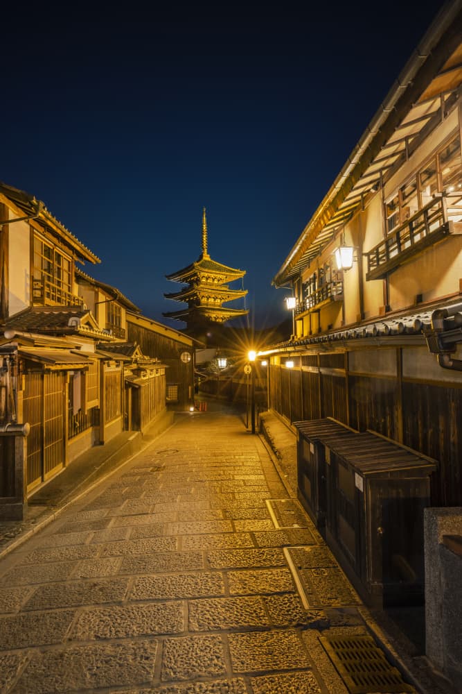 Kyoto Pagoda Night by Melanie Viola — canvas wall art