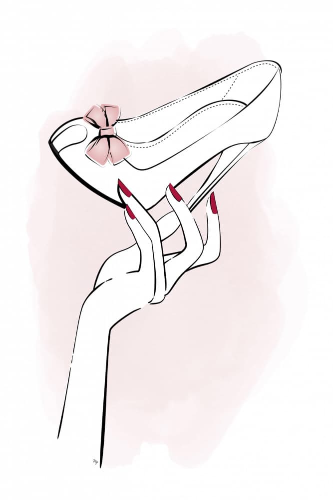 Elegant Pink Bow Heel by Martina — canvas wall art
