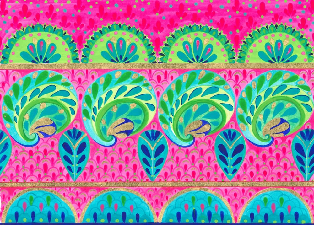 Peacock Design Patterns by Isabelle Brent — canvas wall art