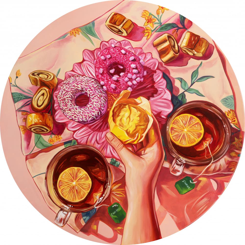 Afternoon Tea and Donuts by Anna Zdanowicz — canvas wall art