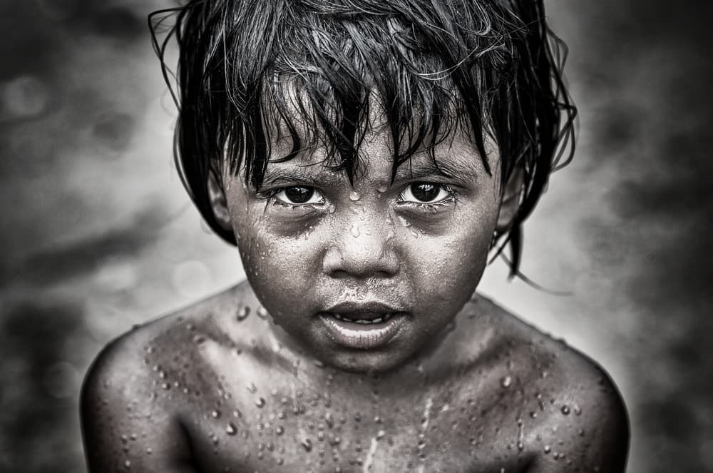 Wet Child Portrait by Joxe Inazio Kuesta Garmendia — canvas wall art