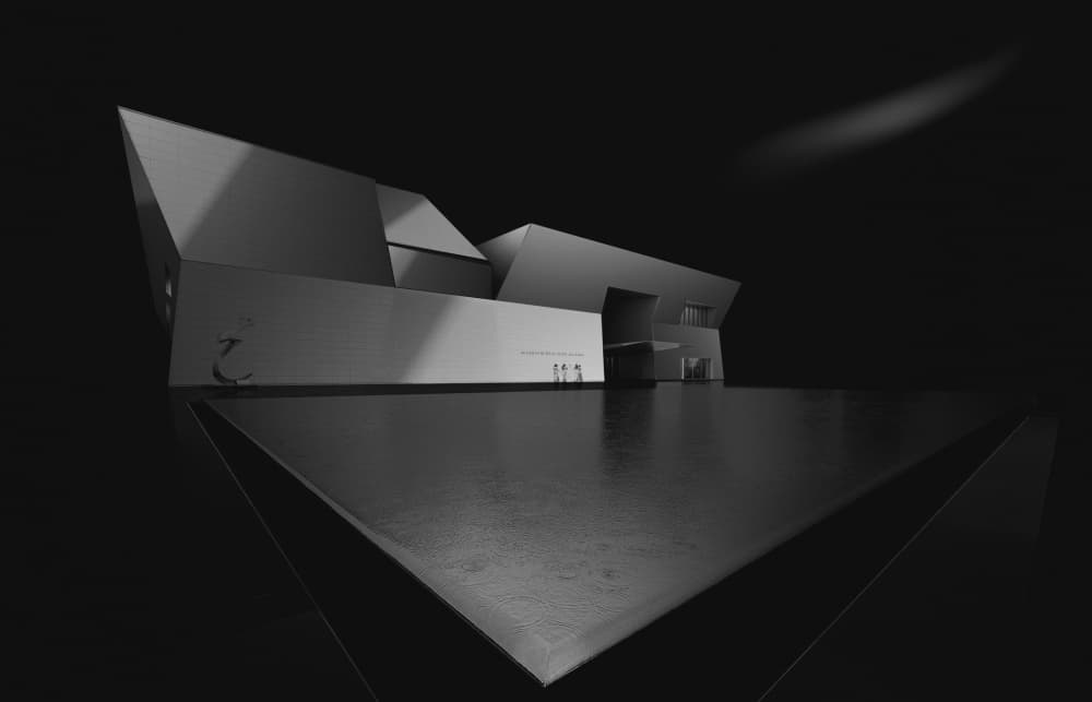 Geometric Building Reflection by Molly Fu APA — canvas wall art