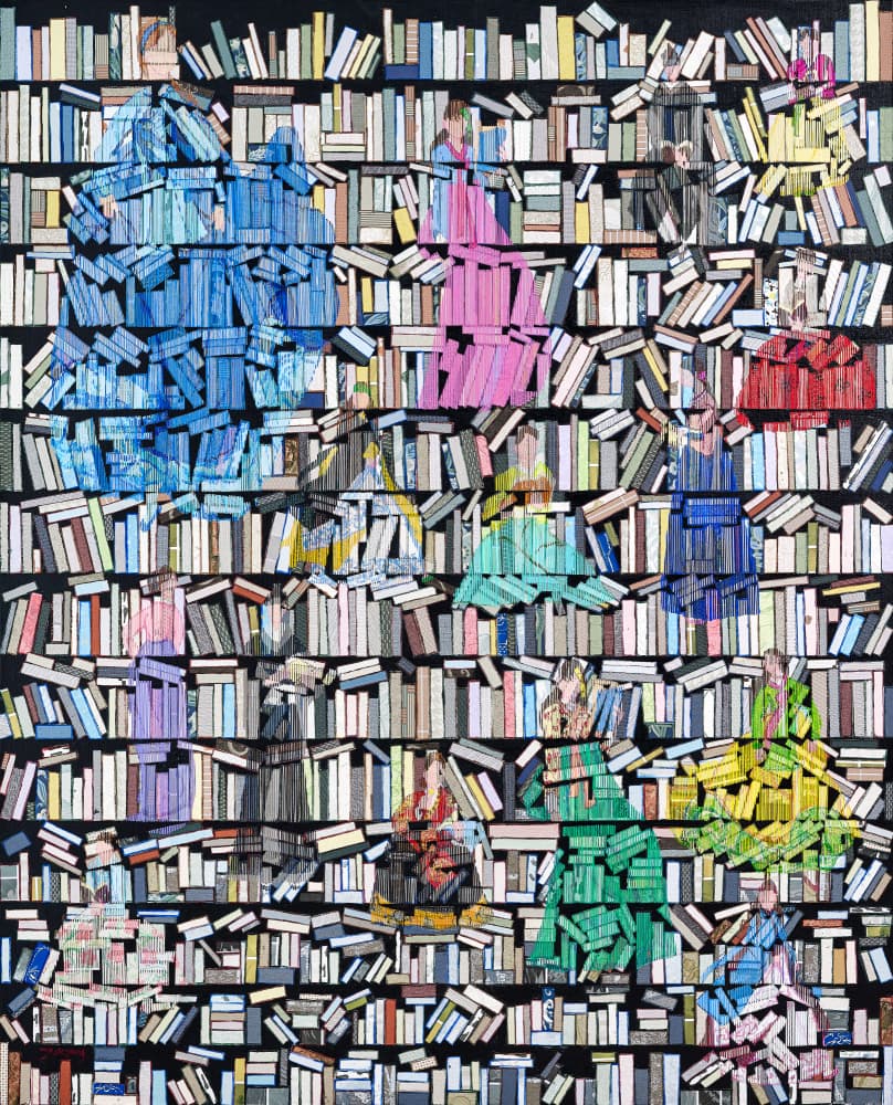 Colorful Book Dresses by Jukyong Park — canvas wall art