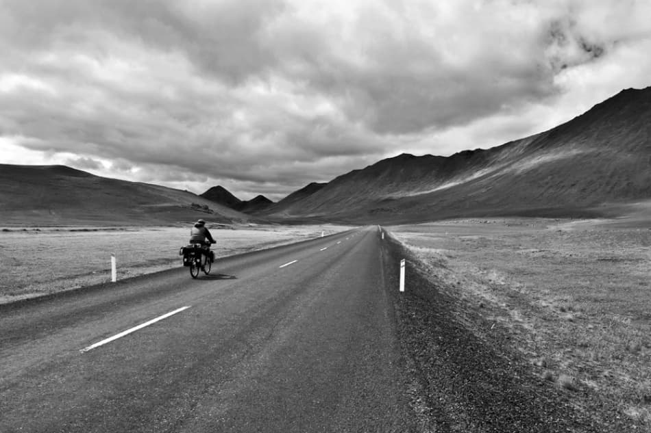 Lone Rider Open Road by Jure Kravanja — canvas wall art