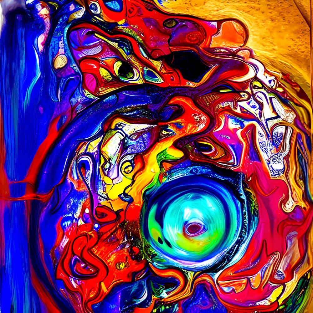 Vibrant Swirling Eye by mnemonixART — canvas wall art