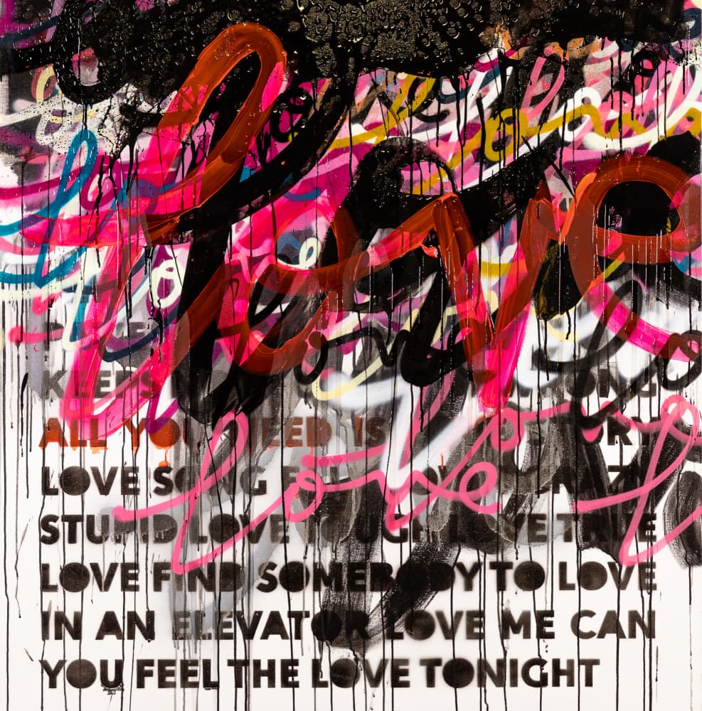 Vibrant Love Graffiti by kent youngstrom — canvas wall art