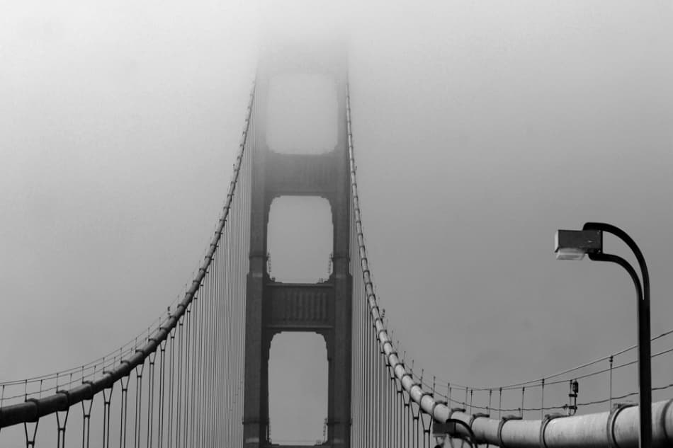 Foggy Golden Gate Bridge by Jure Kravanja — canvas wall art