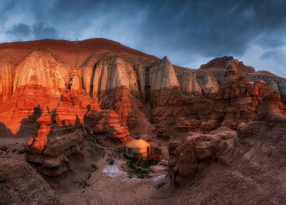 Desert Yurt Glow by Mei Xu — canvas wall art