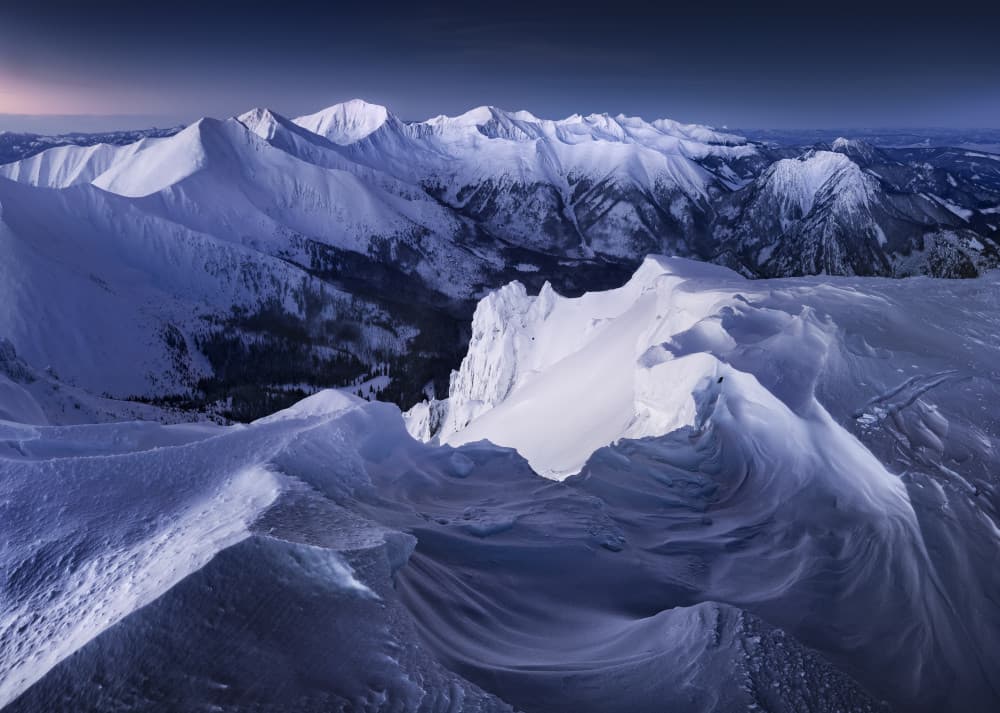 Majestic Snowy Peaks by Karol Nienartowicz — canvas wall art