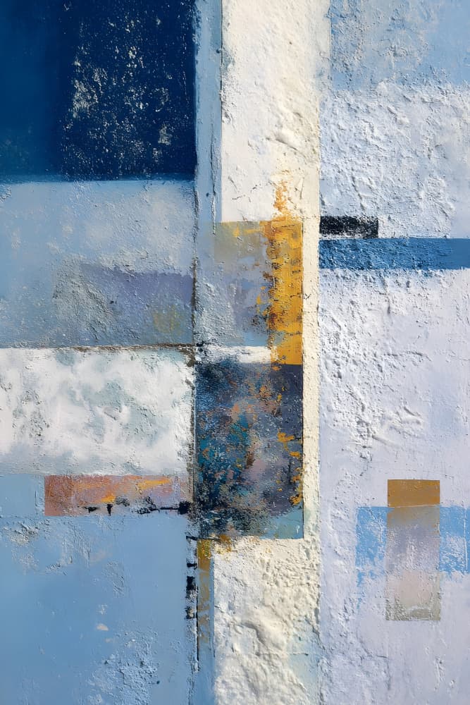 Abstract Blue Gold by Miguel Bruzual — canvas wall art