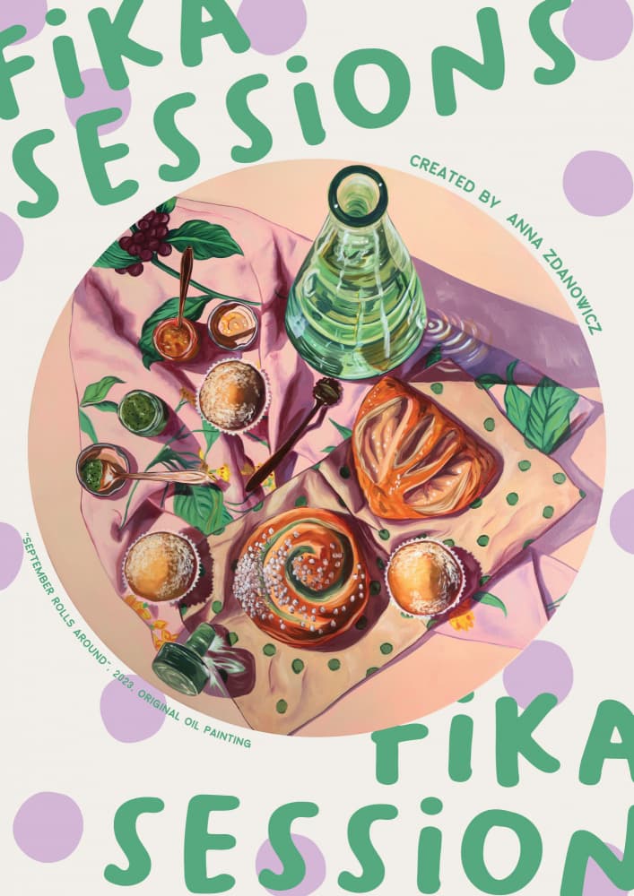 Swedish Fika Still Life by Anna Zdanowicz — canvas wall art