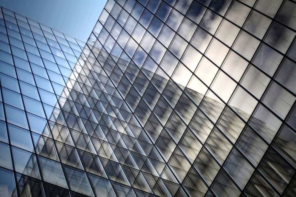 Geometric Glass Reflections by Anna Cseresnjes — canvas wall art