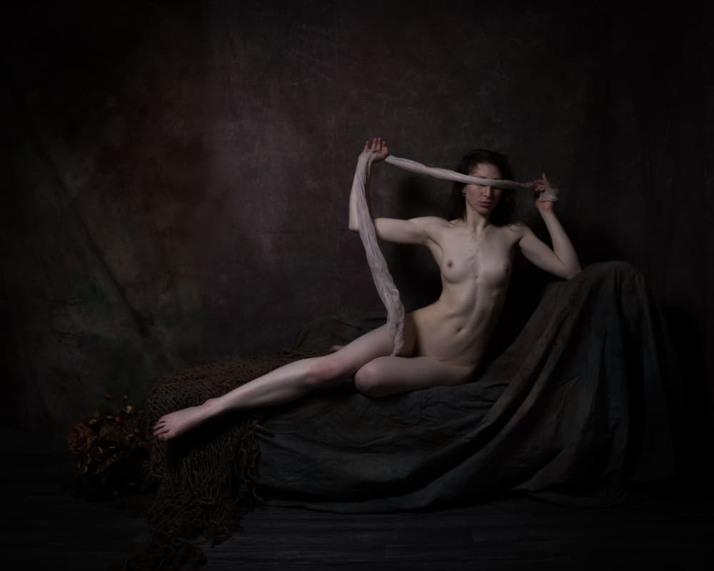 Veiled Nude Figure by Christian Kurz — canvas wall art
