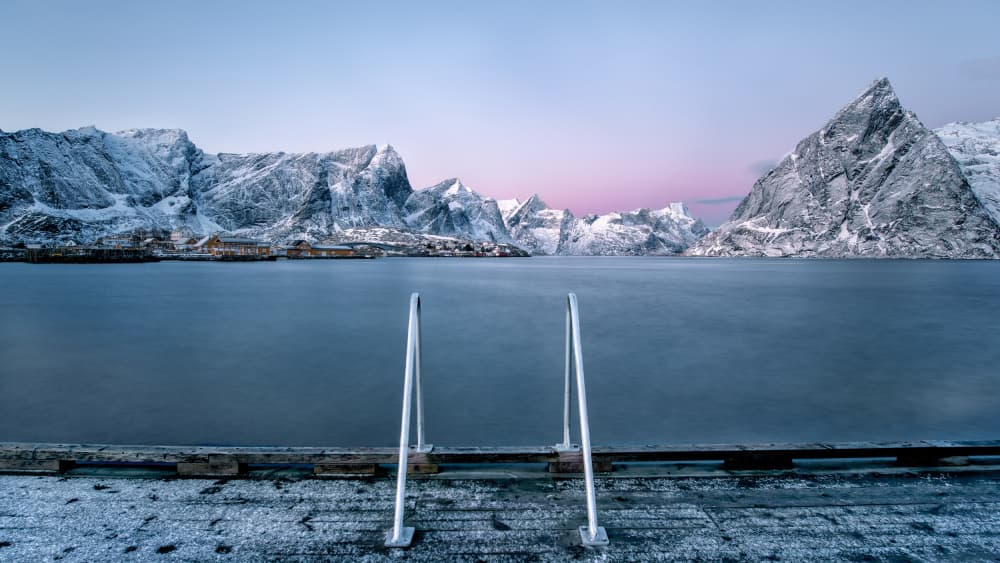 Winter Fjord Serenity by Martin Steeb — canvas wall art