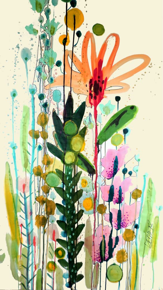 Vibrant Garden Abstract by Sylvie Demers — canvas wall art
