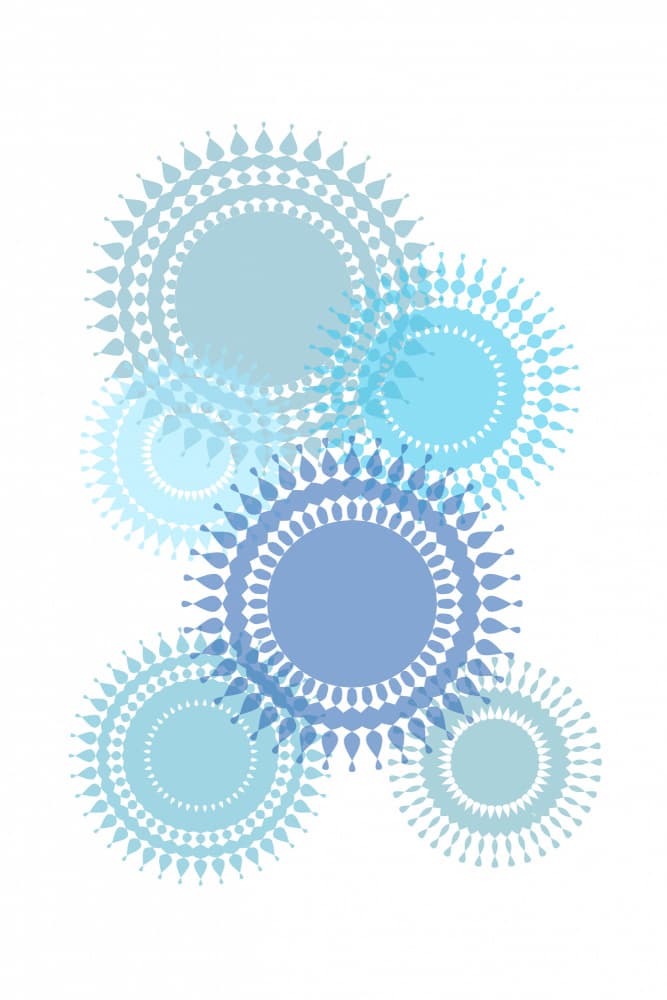 Abstract Blue Circles by Martina — canvas wall art