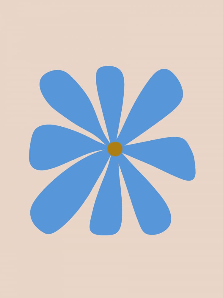 Modern Blue Bloom by Galaxy Eyes — canvas wall art