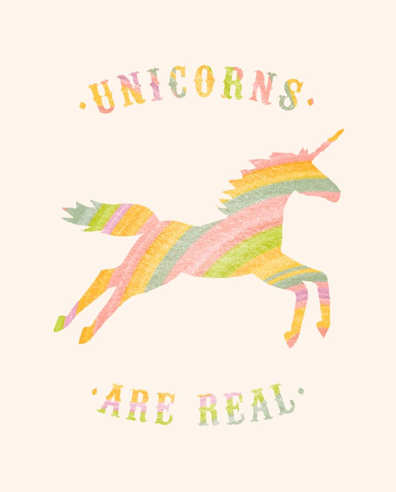 Pastel Unicorn Quote by Florent Bodart — canvas wall art
