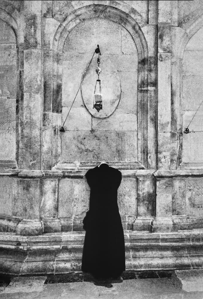 Bowed Head at Shrine by Jie Jin — canvas wall art
