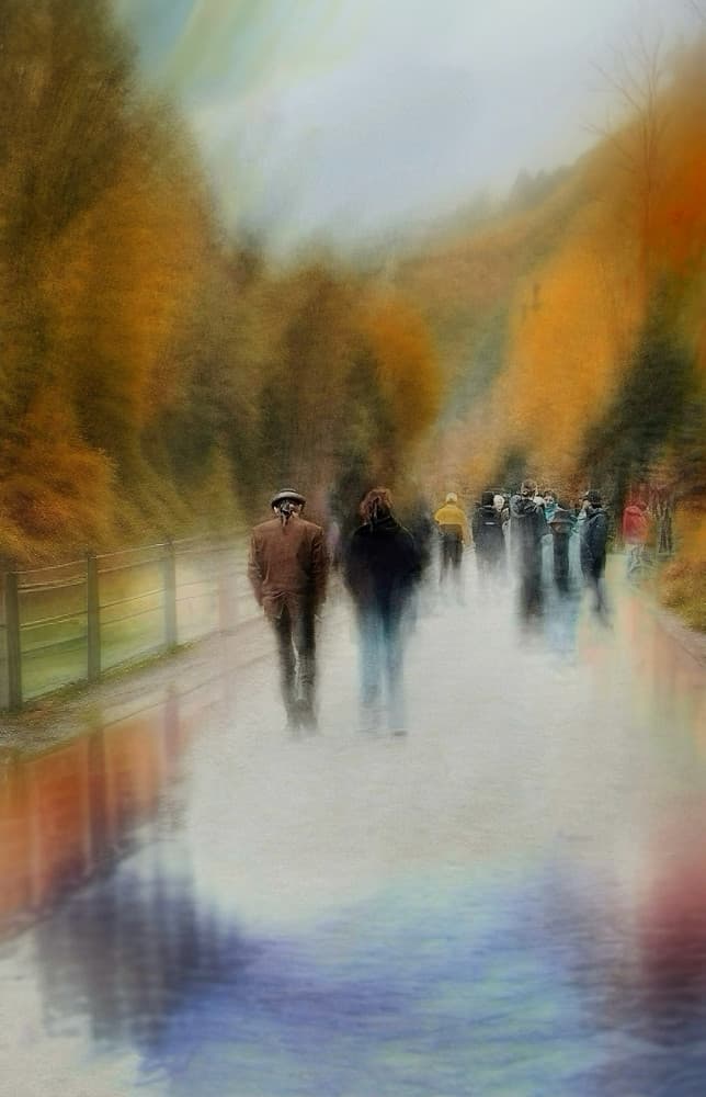 Autumn Path Walk by Weiwei — canvas wall art