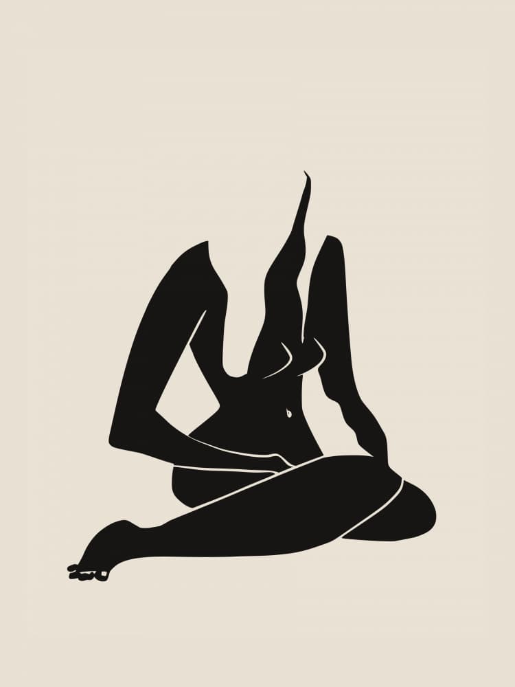Relaxed Female Silhouette by Little Dean — canvas wall art
