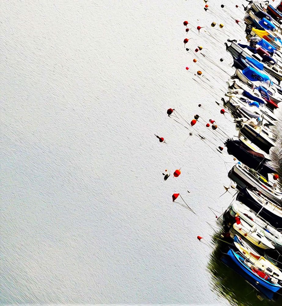Boats And Red Buoys by Arnon Orbach — canvas wall art
