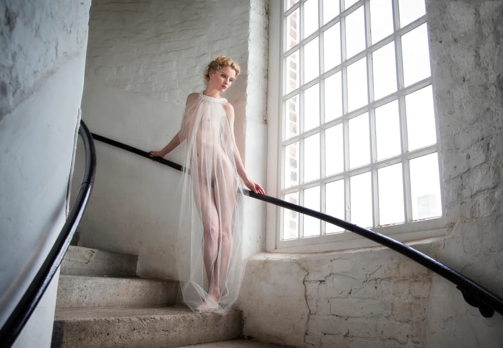 Ethereal Woman Staircase by Catchlight Studio — canvas wall art
