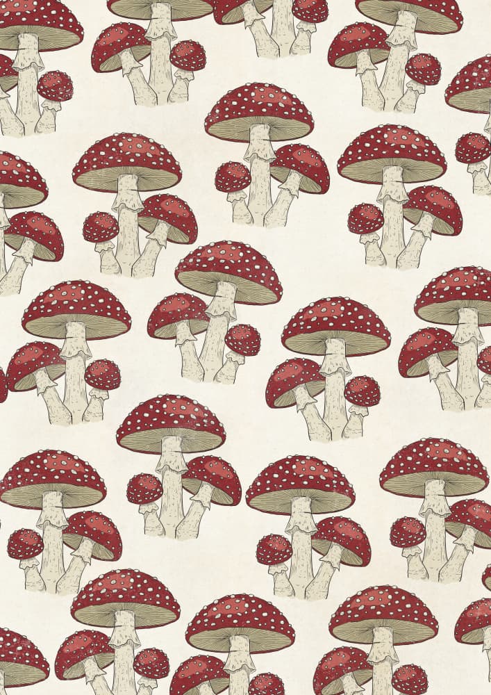 Whimsical Mushroom Pattern by Nicholas — canvas wall art