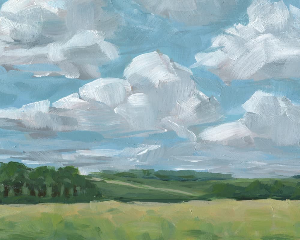 Summer Sky Over Fields by Carrie Arnold — canvas wall art
