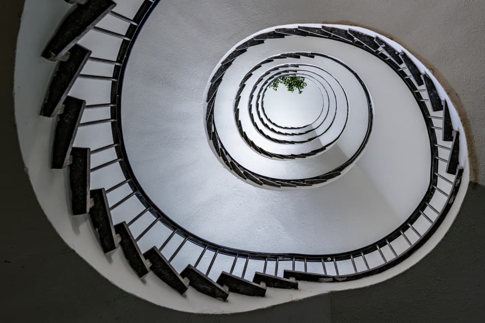 Architectural Spiral Ascent by Franco Tessarolo — canvas wall art