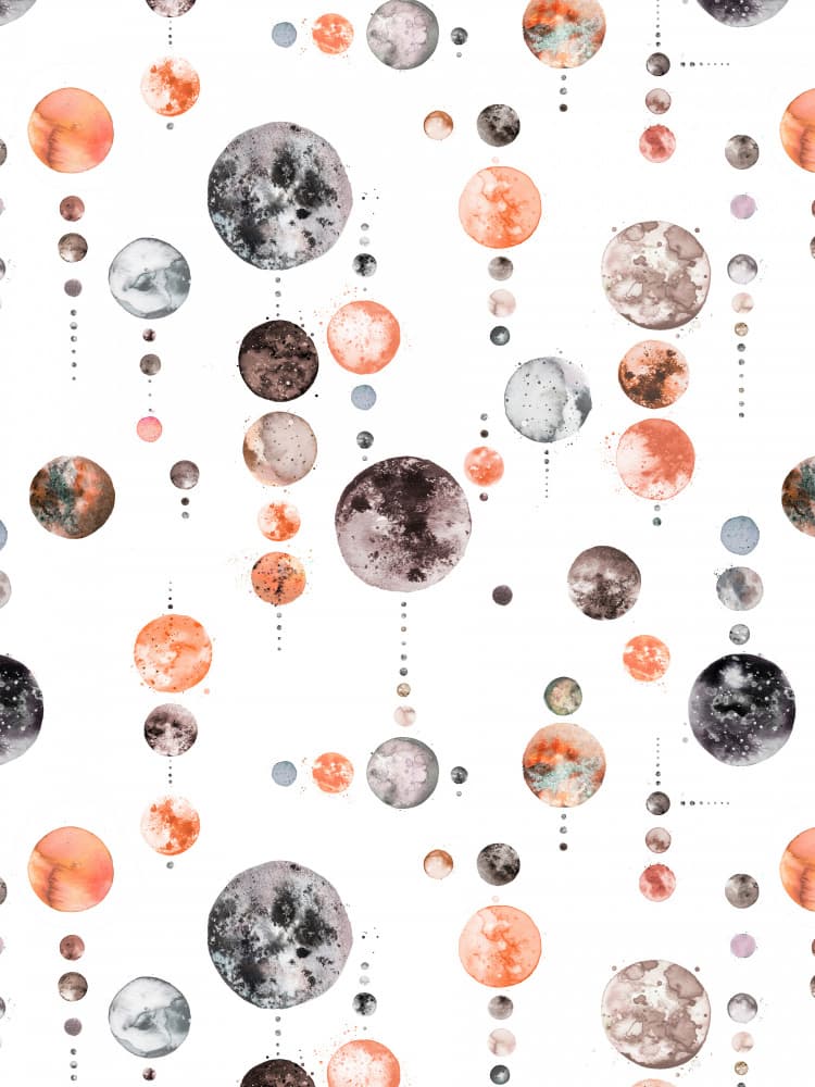 Watercolor Celestial Moons by Ninola Design — canvas wall art