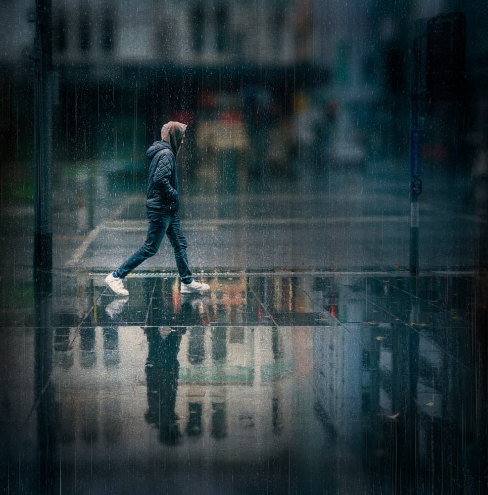 Walking In The Rain by David Chiodo — canvas wall art