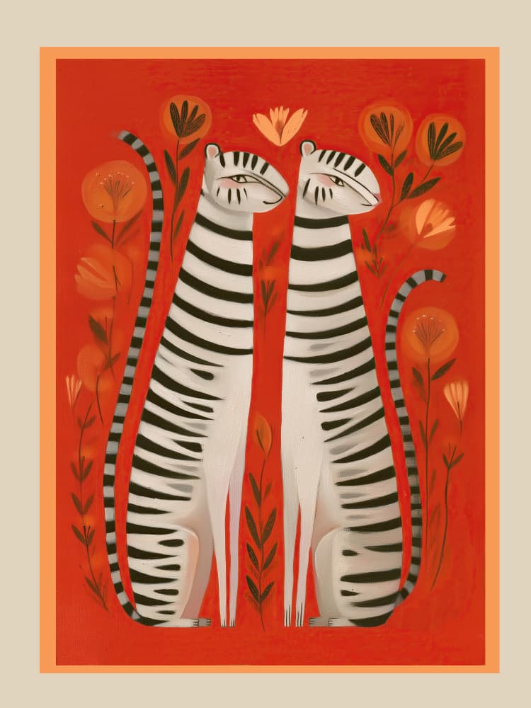 Whimsical White Tigers by City Art — canvas wall art